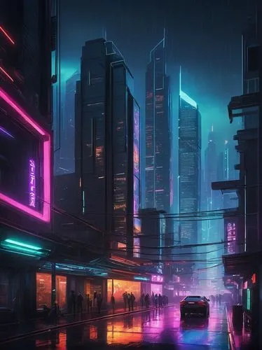 cyberpunk,cybercity,cybertown,cityscape,futuristic landscape,bladerunner,colorful city,cyberscene,microdistrict,cyberworld,neon arrows,synth,neon lights,city at night,neon light,cyberport,shinjuku,metropolis,futuristic,cyberia,Art,Classical Oil Painting,Classical Oil Painting 04