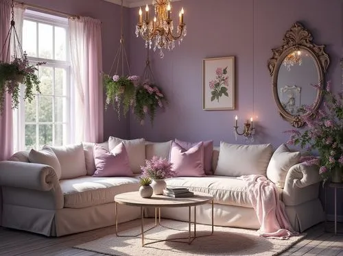 light purple,sitting room,lavender blush,pale purple,soprano lilac spoon,sofa set,mauve,decors,livingroom,lilac arbor,lavender,interior decoration,furnishing,interior decor,lilac,showhouse,furnishings,living room,the purple-and-white,soft furniture,Photography,General,Realistic