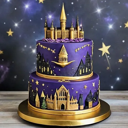 Harry Potter Birthday Cake,clipart cake,royal icing,a cake,gold castle,fairy tale castle,birthday cake,Photography,General,Realistic