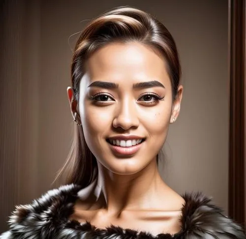 filipino,shuai jiao,fur,xuan lian,miss vietnam,xiangwei,portrait background,asian woman,fur coat,eurasian,asian semi-longhair,female model,ara macao,indonesian,kaew chao chom,janome chow,inner mongolian beauty,indonesian women,yuri,fur clothing