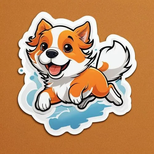 a orange and white fluffy dog jumping,firefox,garrison,outfox,clipart sticker,sticker,animal stickers,telegram icon,foxface fish,foxxy,foxl,stickers,cute fox,adorable fox,foxxx,a small red panda,littl