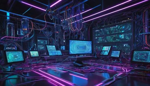 cyber,computer room,cyberpunk,cyberspace,ufo interior,the server room,computer,scifi,computer art,80s,80's design,laboratory,sci fi surgery room,neon,electronics,neon ghosts,futuristic,cyclocomputer,computer system,cyber glasses,Illustration,Retro,Retro 03