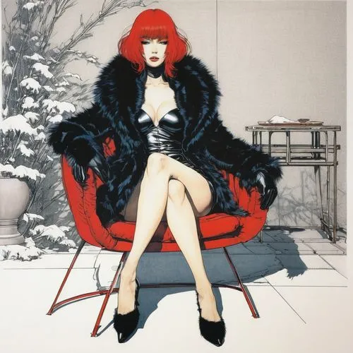 tura satana,fujiko,mcginnis,ceremonials,whitmore,cruella de ville,Illustration,Paper based,Paper Based 19