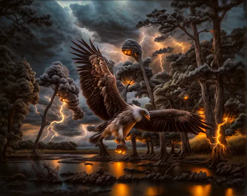 fantasy picture,fantasy art,photomanipulation,pegasus,shamanic,digital compositing,mythical creatures,antasy,photo manipulation,dark art,the night of kupala,image manipulation,shamanism,kelpie,supernatural creature,mythological,forest dragon,world digital painting,gryphon,fire horse