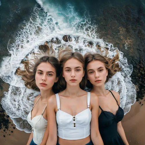 sirens,trio,the three graces,angels,tidal wave,beautiful photo girls,tide,by the sea,ocean,three flowers,beach background,ocean waves,malibu,sea,mermaids,crashing waves,waves,triplet lily,bermuda triangle,island group,Photography,Documentary Photography,Documentary Photography 08