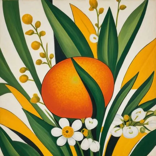 orange blossom,orange tree,neroli,kumquat,tangerines,minneola,Art,Artistic Painting,Artistic Painting 39