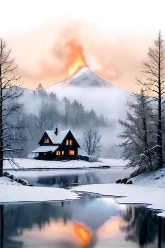 house in mountains,winter landscape,winter house,lonely house,winter background,home landscape,house in the mountains,christmas landscape,snow landscape,snowy landscape,mountain hut,landscape background,the cabin in the mountains,alpine landscape,mountain huts,snow house,house silhouette,house with lake,mountain landscape,mountain scene,Art,Artistic Painting,Artistic Painting 48