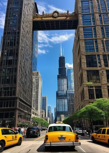 streeterville,willis tower,chicago,chicagoan,sears tower,dearborn,midtown,freedom tower,the loop,chicago skyline,chicagoland,detriot,motorcity,foshay,financial district,50th street,knoedler,dusable,tall buildings,5th avenue,Art,Classical Oil Painting,Classical Oil Painting 35