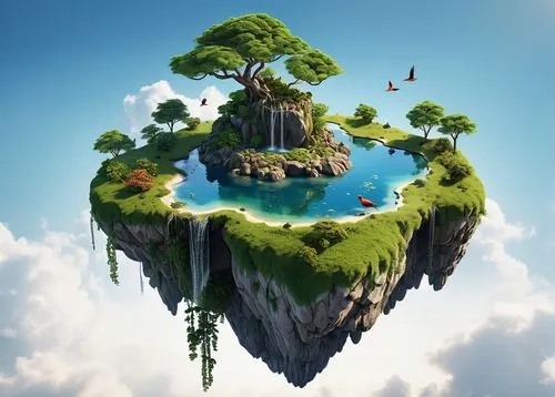 floating island,floating islands,island suspended,flying island,mushroom island,skylands,an island far away landscape,islet,bird kingdom,islands,artificial islands,terraformed,microworlds,island,3d fantasy,bird island,fantasy landscape,the island,biomes,mushroom landscape,Photography,General,Realistic