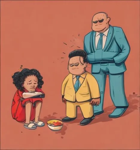 a street,pyongyang,kids illustration,north korea,cartoon people,mafia,diverse family,child is sitting,yo-kai,little people,advisors,kingpin,trio,miño,hear no evil,a meeting,kids' meal,tiny people,huev