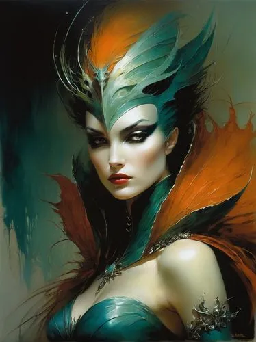 fantasy portrait,fantasy art,fantasy woman,morrigan,viveros,lilandra,sorceress,maleficent,sirene,hela,edea,the enchantress,villainess,amidala,nereide,etheria,countess,enchantress,mervat,merfolk,Illustration,Realistic Fantasy,Realistic Fantasy 16