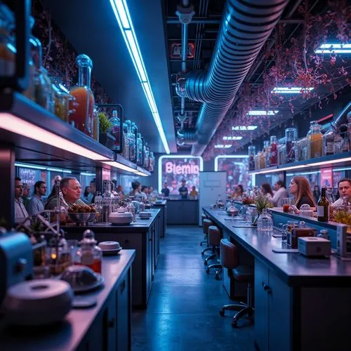 retro diner,diner,ufo interior,drive in restaurant,japanese restaurant,neon coffee,eatery,tampopo,cantina,bistro,chefs kitchen,star kitchen,kitchen shop,lachapelle,nighthawks,a restaurant,deli,the kitchen,big kitchen,laboratory