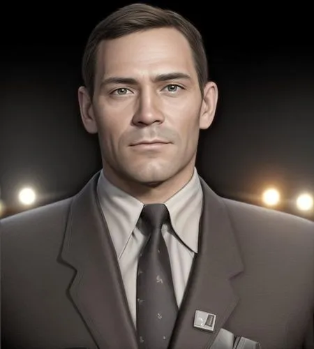 an illustrated picture of a man in a suit, with lights around him,kiriakov,carcetti,dojima,kerviel,caviezel,kaneshiro,Common,Common,Natural