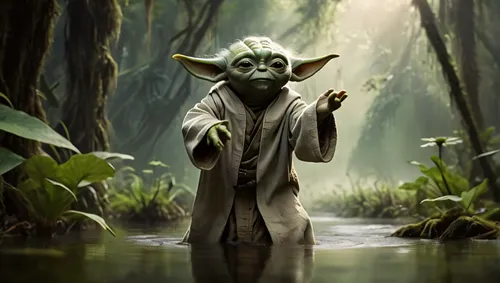 yoda,aaa,jedi,cg artwork,mundi,yogi,wicket,patrol,anahata,aa,fantasy picture,starwars,full hd wallpaper,force,swamp,rots,george lucas,star wars,fantasy art,the ugly swamp