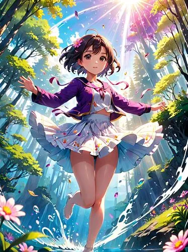 kumiko,japanese sakura background,chieri,uzuki,miku maekawa,sakura background,Anime,Anime,Realistic