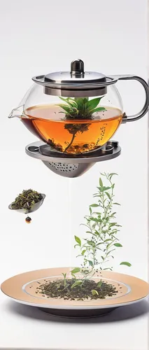 Imagine a futuristic world where a high-tech tea strainer is used to brew unique flavors.,tea infuser,fragrance teapot,tea strainer,tea zen,flowering tea,asian teapot,aquatic herb,chinese herb tea,flo