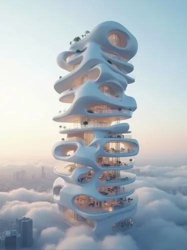 cloud mushroom,cloud towers,sky apartment,cloud mountain,sky space concept,bird tower