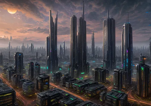 futuristic landscape,futuristic architecture,metropolis,city cities,urbanization,city skyline,fantasy city,sci - fi,sci-fi,cityscape,dystopian,sci fi,futuristic,skyline,scifi,sci fiction illustration,cities,sky city,sky space concept,skyscrapers