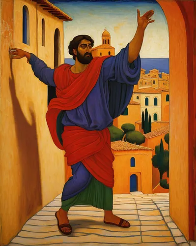 king david,trumpet of jericho,genesis land in jerusalem,pilate,church painting,way of the cross,joseph,khokhloma painting,greek orthodox,pythagoras,the death of socrates,the good shepherd,samaritan,tzimmes,saint peter,twelve apostle,jerusalem,kalo chorio,christ feast,saint paul,Art,Classical Oil Painting,Classical Oil Painting 30