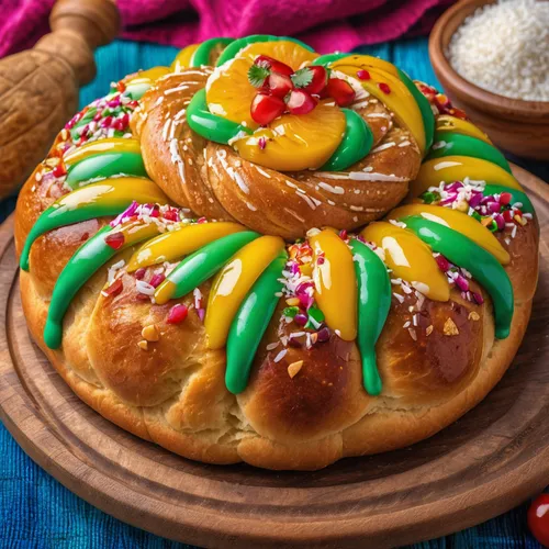 rosca de reyes,christmas pastry,pan de muerto,kanelbullar,christmas pastries,pretzel rolls,king cake,sopaipilla,pan dulce,salt pretzels,diwali sweets,easter bread,challah,christmas cookie,sufganiyah,kolach,holiday cookies,christmas sweets,colorful sorbian easter eggs,easter pastries,Photography,General,Realistic