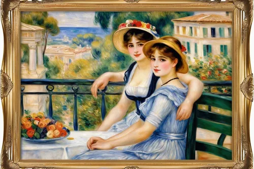 women at cafe,young couple,two girls,work in the garden,bellini,café au lait,young women,italian painter,aperol,girl picking apples,apulia,1921,romantic portrait,la violetta,1920s,mirabelles,art nouveau frame,1926,tangerines,gondolier,Conceptual Art,Fantasy,Fantasy 23