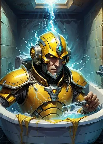 kiribath,aquanaut,cg artwork,electro,dwarf cookin,hygiene,water bath,taking a bath,bathtub,washing machine,fish-surgeon,water power,aqua studio,bathing,sci fiction illustration,sink,bath,repairman,shower base,tub,Illustration,Realistic Fantasy,Realistic Fantasy 01