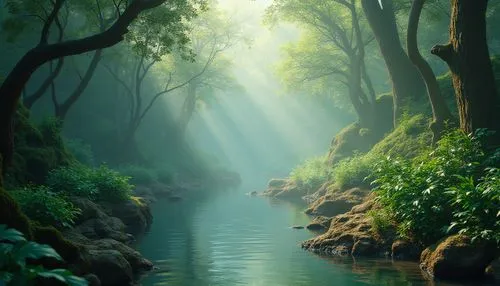 tropical forest,nature wallpaper,green forest,holy forest,forest landscape,verdant,rainforest,rainforests,nature background,fairy forest,green waterfall,rain forest,fairytale forest,mountain spring,river landscape,shaoming,mountain stream,jordan river,green trees with water,nature landscape,Photography,General,Realistic