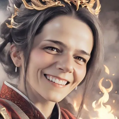 wuchang,killer smile,lokportrait,a smile,shuanghuan noble,yi sun sin,alibaba,the face of god,almudena,catarina,portrait background,smiling,a girl's smile,fantasy portrait,dragon li,grin,guilinggao,goki,queen of hearts,vanessa (butterfly),Digital Art,Watercolor