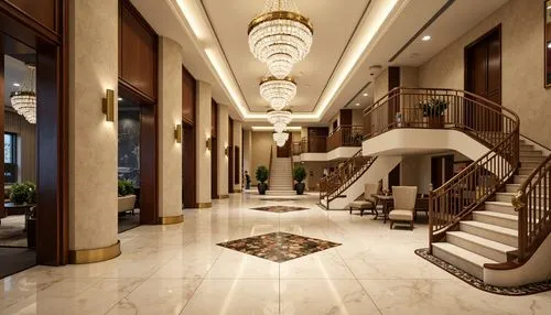 hallway,luxury home interior,hallway space,3d rendering,lobby,hotel lobby,luxury hotel,foyer,hotel hall,render,3d render,interior modern design,entrance hall,corridor,interior decoration,interior design,penthouses,corridors,entryway,art deco