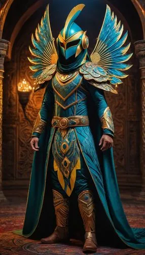 garuda,archangel,dodge warlock,argus,horus,emperor,nebula guardian,knight armor,the archangel,dark blue and gold,imperator,scarab,paladin,tutankhamun,blue peacock,masquerade,tutankhamen,magistrate,nova,golden mask,Photography,General,Fantasy