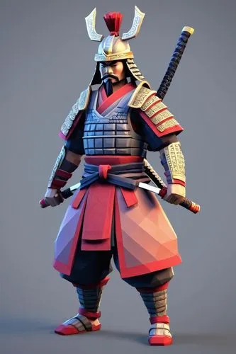 Low Poly,ashigaru,samurai fighter,samurai,kensei,benkei,shogun,samarai,sharaku,daimyos,shinbutsu,ronin,kusarigama,kagemusha,masamune,orochi,kunimitsu,kyogen,sengoku,goki,yojimbo