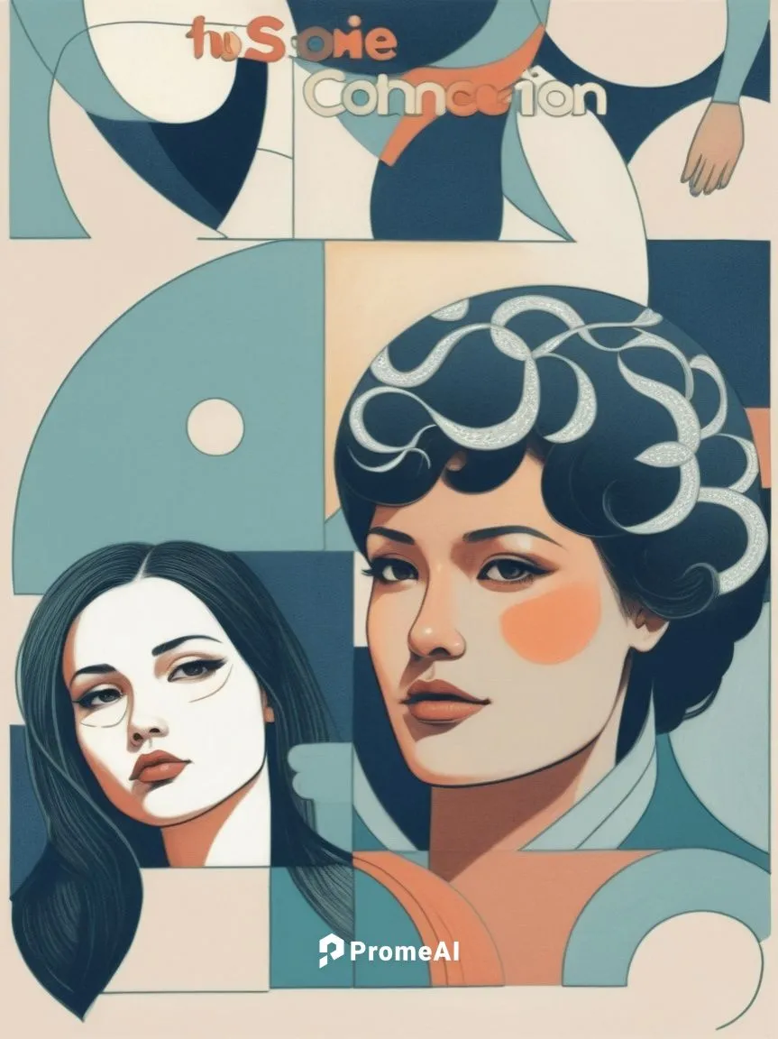 Abstract line drawing of human females and some ornaments.
,a poster featuring three women in different images,retro women,chicanas,mujeres,1940 women,phonogram,vintage women,Illustration,Vector,Vecto