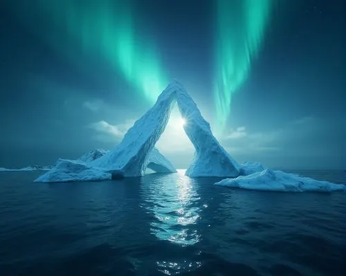 iceberg,polar lights,arctic ocean,icebergs,polar aurora,aurorae,Photography,General,Fantasy