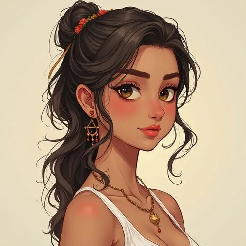 esmeralda,moana,isabela,inara,mulan,girl portrait