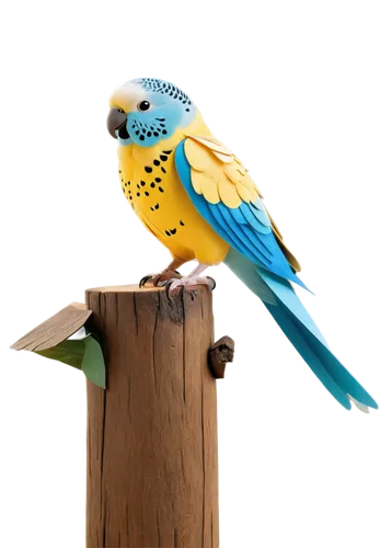 Small budgie bird, green feathers, yellow belly, blue tail, wings spread wide, perched on wooden perch, looking up, big round eyes, tiny beak, soft natural light, warm color tone, shallow depth of fie