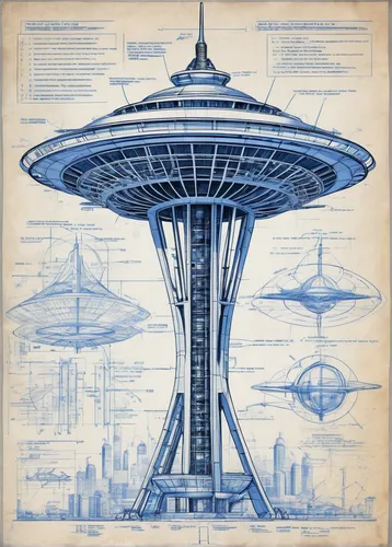 blueprint,futuristic architecture,space needle,blueprints,40 years of the 20th century,starship,spaceship space,year of construction 1972-1980,airships,atomic age,placemat,supersonic transport,flying saucer,futuristic landscape,space ships,science-fiction,blue print,sci - fi,sci-fi,alien ship,Unique,Design,Blueprint