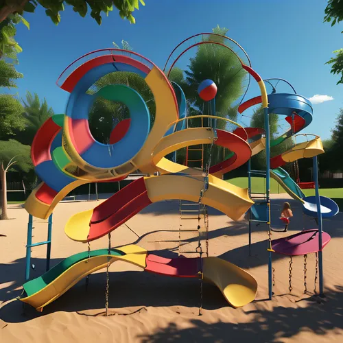 children's playground,playgrounds,playspace,gymnastic rings,playset,play area,colorful spiral,playground,3d rendering,adventure playground,gymnastics equipment,parques,playpens,3d render,torus,gyroball,climbing frame,3d mockup,swingset,playsets