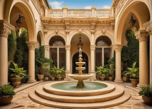 emirates palace hotel,venetian hotel,decorative fountains,marble palace,sursock,garden of the fountain,floor fountain,spa water fountain,inside courtyard,qasr al watan,maximilian fountain,water palace,palladianism,montecarlo,palace garden,crown palace,ritzau,courtyard,rohm,montecasino,Art,Artistic Painting,Artistic Painting 33