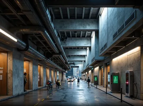 underpasses,underpass,parkade,underground car park,train station passage,carreau,pedway,concourses,concourse,multi storey car park,undercroft,corridors,lingotto,jussieu,skyways,corridor,industrial hall,masp,transbay,barbican