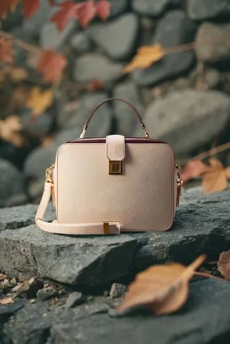 Fondo estudio con telas de color rojo satén,a pink bag sitting on the rock next to leaves,delvaux,gold-pink earthy colors,loewe,minkoff,carryall,mbradley