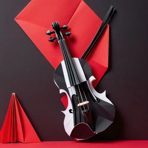 violoncello,cello,violin,bass violin,musical paper,violone,red bow,violins,musical instrument accessory,violinist,kit violin,cello bow,bowed instrument,bowed string instrument,crab violinist,musical note,bow with rhythmic,double bass,upright bass,musical instruments,Unique,Paper Cuts,Paper Cuts 02