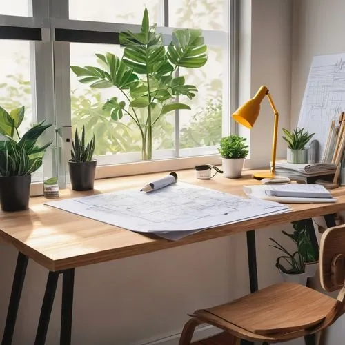 wooden desk,office desk,desk,working space,desk lamp,desks,workspace,desk accessories,writing desk,work space,creative office,workspaces,modern office,workbenches,blur office background,study room,work desk,workstations,deskjet,work table,Illustration,Japanese style,Japanese Style 06