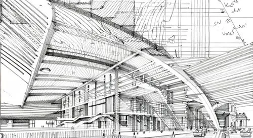 sketchup,revit,arcology,unbuilt,mono-line line art,piranesi,kirrarchitecture,line drawing,penciling,architettura,roughs,wireframe,underdrawing,street plan,viewport,skyways,overdrawing,sketching,draughtsmanship,transbay,Design Sketch,Design Sketch,Pencil Line Art