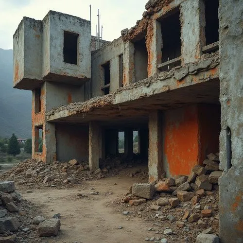 destroyed houses,kalikot,destroyed area,dhugal,jomsom,dilapidated building,balakot,the ruins of the palace,demolition,solola,abandoned building,demolition work,trashigang,abandonments,sindhupalchowk,jumla,martyr village,muktinath,bhawan,old buildings,Photography,General,Realistic