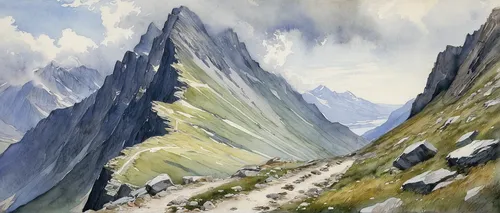 mountain scene,alpine route,alpine crossing,mountain landscape,lauterbrunnen,steep mountain pass,vajont,mountain pass,mountain pasture,mountainous landscape,trollstigen,the spirit of the mountains,mountain slope,eiger,eggishorn,mountains,alpstein,tatra,berge stahl,stelvio yoke,Art,Classical Oil Painting,Classical Oil Painting 12