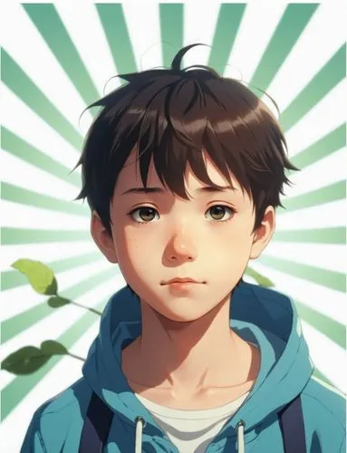 a sick boy,a  wearing a hooded jacket looking into the distance,oikawa,tadashi,shigehiro,junpei,tatsuro,hirohiko,Illustration,Children,Children 02