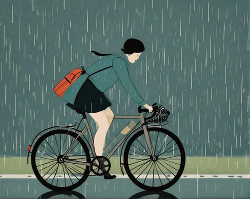 woman bicycle,cyclist,bicycle ride,cycling,bicycle,man with umbrella,rainy day,bicycling,commuter,bicycles,cyclists,bicycle riding,rainy season,walking in the rain,rainy,tandem bicycle,rain,in the rain,biking,bicycle mechanic,Illustration,Abstract Fantasy,Abstract Fantasy 05