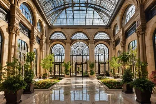 conservatory,atriums,orangerie,orangery,glyptotek,atrium,winter garden,dolmabahce,galleria,inside courtyard,wintergarden,botanique,marble palace,musée d'orsay,glasshouse,carreau,palace garden,certosa di pavia,louvre,gaylord palms hotel,Illustration,Realistic Fantasy,Realistic Fantasy 13