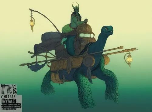 dark male mermaid,the turtle is holding a spear and riding a bike,instrumentals,atlantean,xibalba,greenslade,quixotic,shahnameh,Illustration,Realistic Fantasy,Realistic Fantasy 04