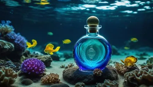 message in a bottle,coral guardian,poison bottle,under sea,under the sea,perfume bottle,isolated bottle,drift bottle,blue peacock,underwater background,bottle surface,ocean underwater,coral reef,deep blue,ocean paradise,undersea,scuba,dori,atlantik,deep ocean,Photography,Artistic Photography,Artistic Photography 01